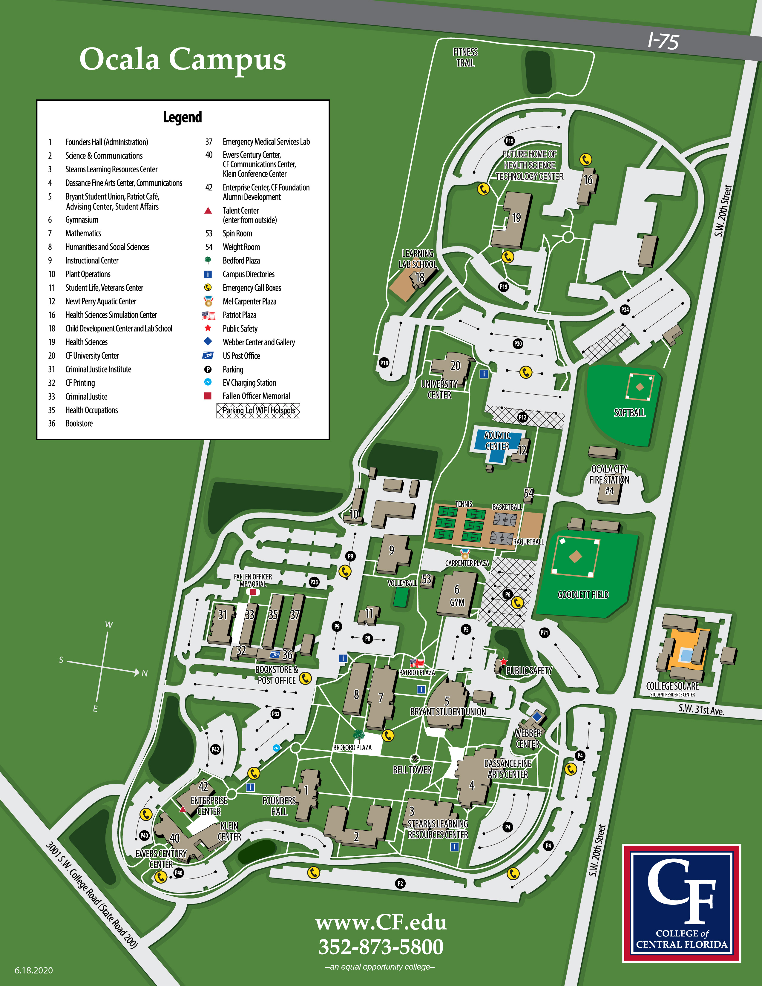 Central College Campus Map Ocala Campus Map - College Of Central Florida - Acalog Acms™